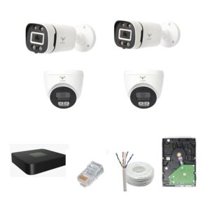 JK Vision 5MP CCTV IP Camera Full Set, 2 Bullet,2 Dome 5 Channel NVR, 4 Port JK Vision POE, 1TB Hard Disk, Cat6 Cable, 8 RJ45 Connector