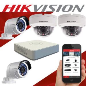 HIKVISION 2MP IP CCTV Camera , 2 Dome, 2 Bullet, 4CH 2MP NVR , 1 TB HDD, 100m CAT6Cable ,4 Channel POE with 1(Up-Link) 8 RJ45